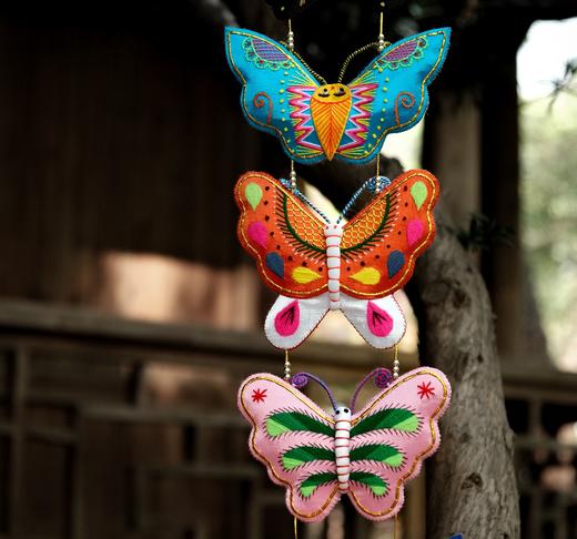 西秦刺绣蝴蝶挂件 非遗手工制作 居家布艺挂件装饰 商品图4