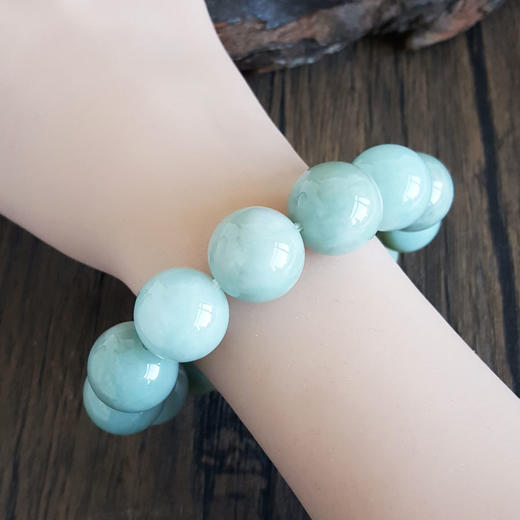 【天然正品】天然细腻无裂纹约18.0MM糯种翡翠圆珠手串男士现售价:1180!特价050425AH19 商品图7