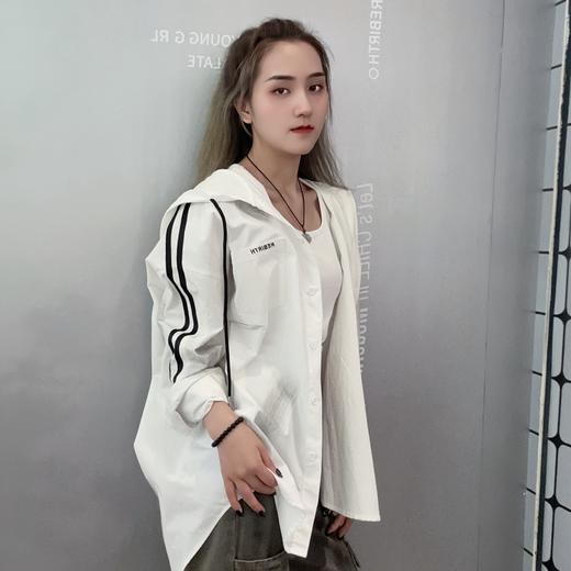 MZ 连帽抽绳织带衬衫外套（白）春季951010120321 商品图2