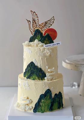 【优品系列】--【寿比南山不老松】祝寿生日蛋糕