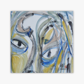 许固令《脸谱之二十五》国画原作53CM*53CM 手绘宣纸脸谱系列斗方作品【GH0504】