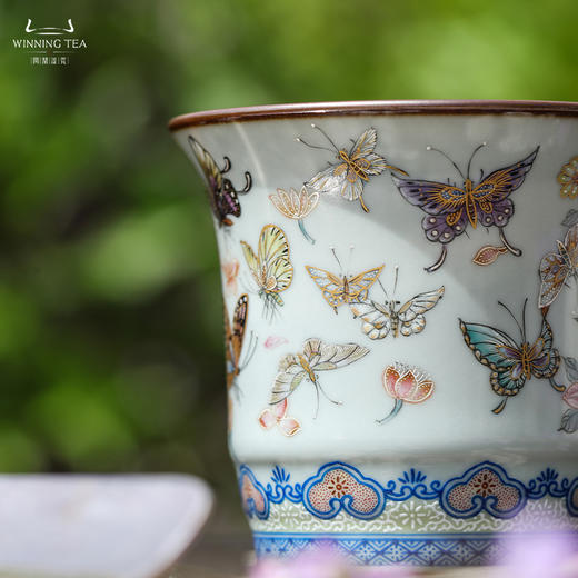 问鼎汝瓷鼎峰柴窑天青竹节杯（翩翩起舞） 商品图3