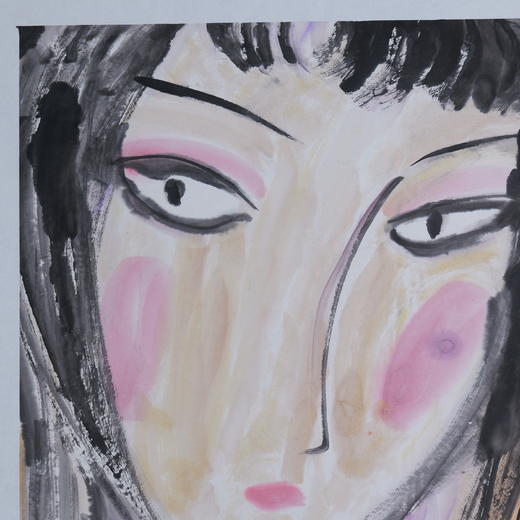 许固令《脸谱之十七》国画原作53CM*53CM 手绘宣纸脸谱系列斗方作品【GH0496】 商品图2