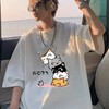 工厂直促价【100%棉】情侣（叠叠猫-大图）柯式印花短袖T恤-喜出 商品缩略图4