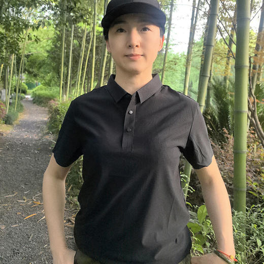幸运鹿夏季男女款冰丝无痕polo衫休闲透气短袖 商品图0