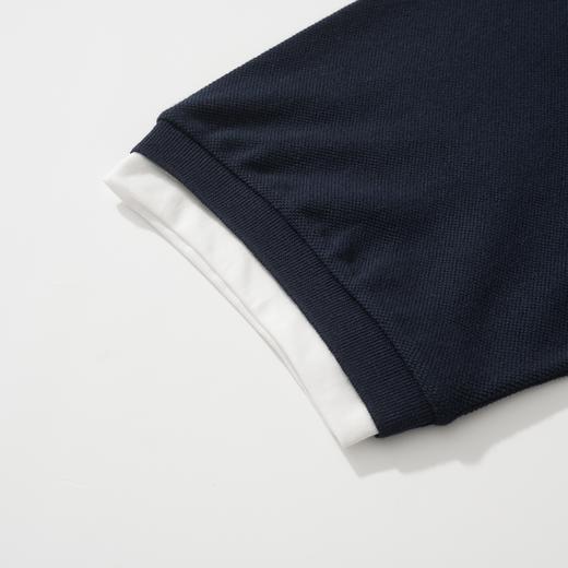 中性款假两件短袖polo衫 商品图2