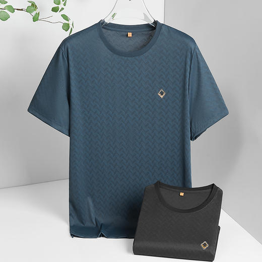 【冰丝】【DWP】大依优型大码短袖T恤圆领体恤加肥加大男士大号透气舒适夏季半袖 商品图3