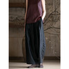 牧衣游原创龟裂纹香云纱阔腿裤轻薄显瘦黑色宽松百搭长裤 浮云卷 商品缩略图1