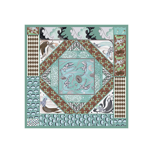 敦煌研究院【 双面印花方巾】 丝巾女桑蚕丝围巾披肩小众百搭2025新款 商品图4