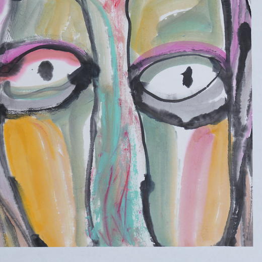 许固令《脸谱之十九》国画原作53CM*53CM 手绘宣纸脸谱系列斗方作品【GH0498】 商品图3