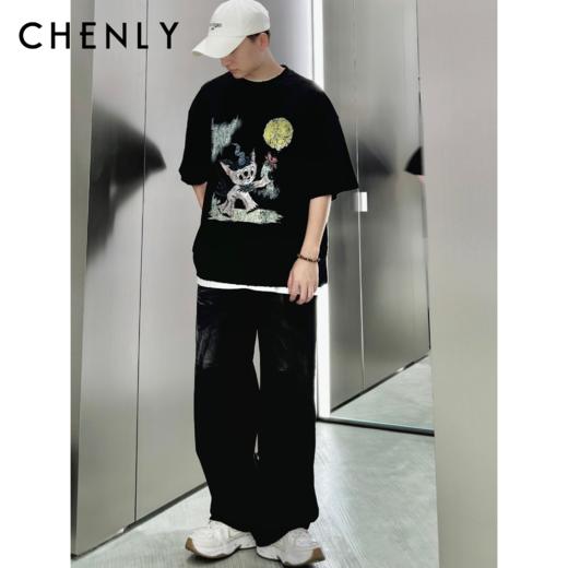 不退不换！尘衣｜25春夏男女同款小怪兽印花短袖T恤 商品图0