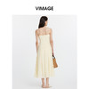 VIMAGE纬漫纪设计感温柔浪漫肩带珠串A字吊带连衣裙夏季新款V2377909 商品缩略图4