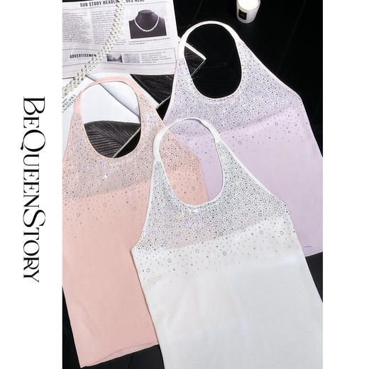 余潇潇【星光追梦】高定手工渐变烫钻修身背心时尚百搭2025新款 商品图0