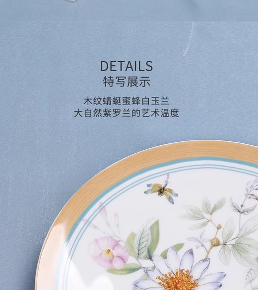 轻奢骨瓷餐具套装高档碗盘碗筷家用碗具组合北欧乔迁送礼礼盒陶瓷陶园梦繁花似锦8人用38头餐具 商品图3