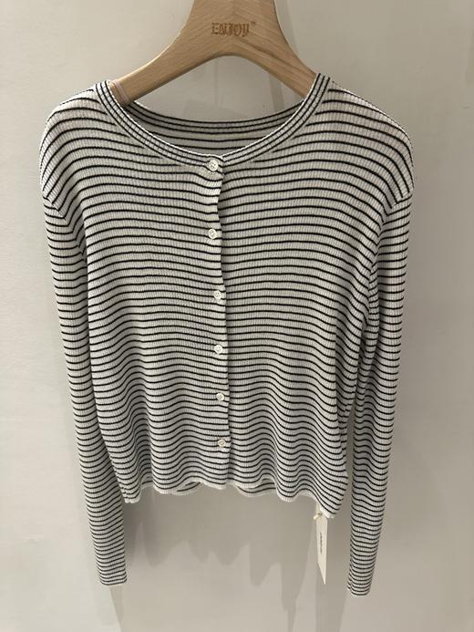 【门店同款】ENJOY春季韩系坑条细针开衫 160995289 商品图4