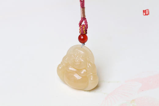 和田玉粉糖玉【笑佛】吊坠  配精美挂绳 商品图2
