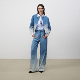 lost in echo2025春夏新款经典扣袢简约廓形显瘦渐变牛仔短外套