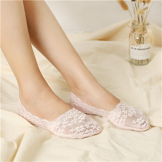 【隐形船袜】花边蕾丝爆款袜子浅口隐形袜蕾丝硅胶脚底防滑船袜女花边。ry 商品图8