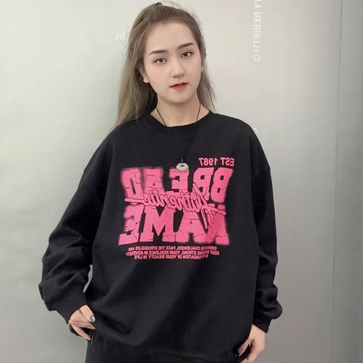 MZ圆领大字母图案长袖卫（黑红）春季251030230321 商品图0