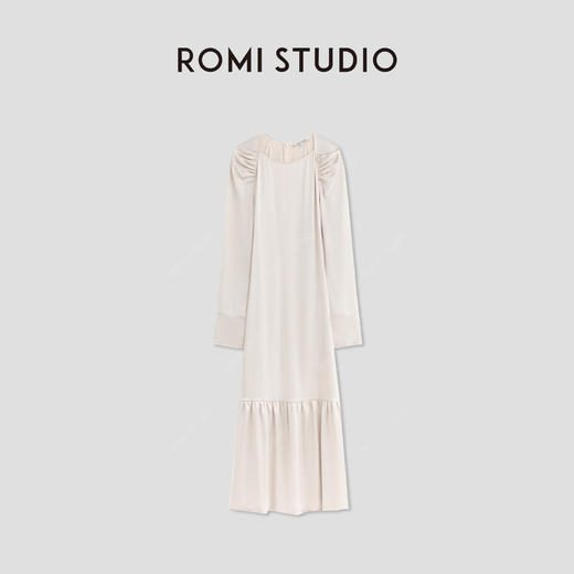 ROMI STUDIO【高定私服】法式高级感中长款轻奢连衣裙D2630 商品图0