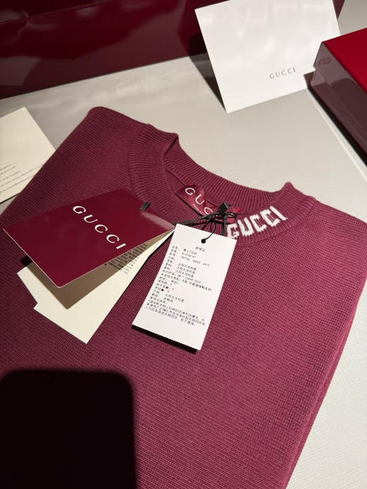 GUCC*嵌花针织短袖   蓝色。红色。 自己备注号码颜色。 商品图4