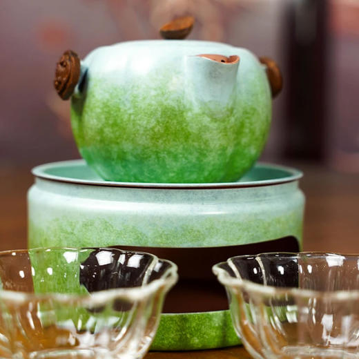 朱炳仁·铜-顶瓜瓜壶套组，国大师监制，以传统金瓜为灵感设计 商品图1