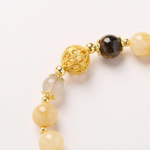 「 一步一响 」黄水晶/虎眼/月光石手链 原创设计 新中式礼物 商品图3