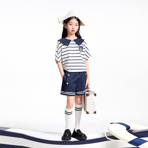 【实体店同款】女童全腰梭织短裤夏季新款安奈儿童装AG526687 商品图3