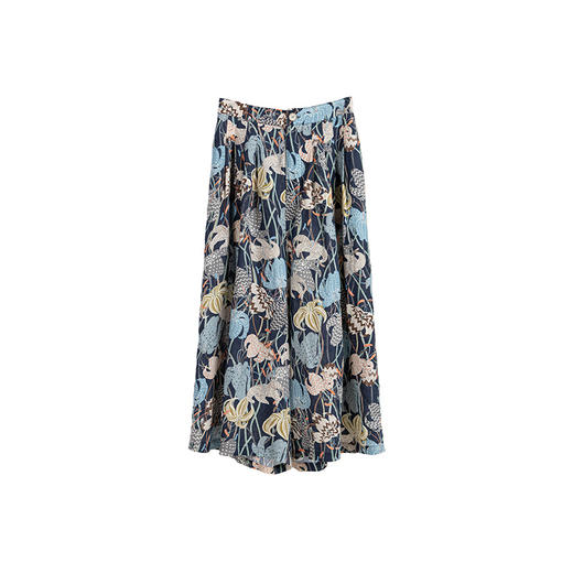 绽放旅行女装161朵/春日花园阔腿裤亚麻百合花印花山系透气裤子 商品图4