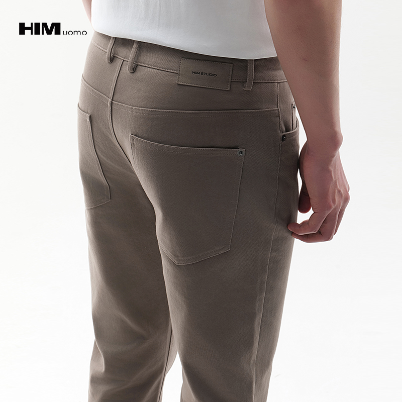 HIM漢崇  时尚斯文休闲裤男士日常通勤舒适透气微弹长裤 2026春季