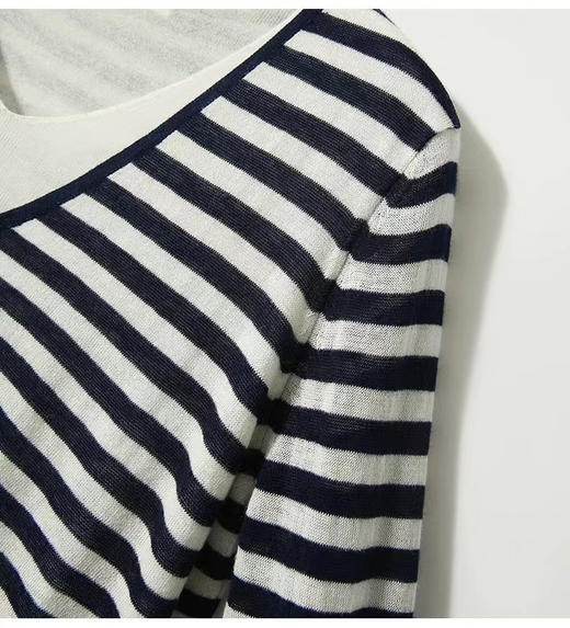 CO*S剪标发冰麻针织V领拼色假两件长袖衫 商品图9