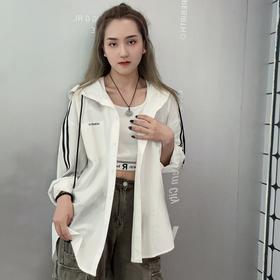 MZ 连帽抽绳织带衬衫外套（白）春季951010120321