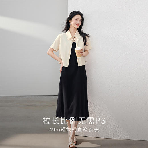 【夏日新品】熙世界工装风衬衫短外套女小个子莱赛尔天丝短袖上衣2025夏装新款 商品图2