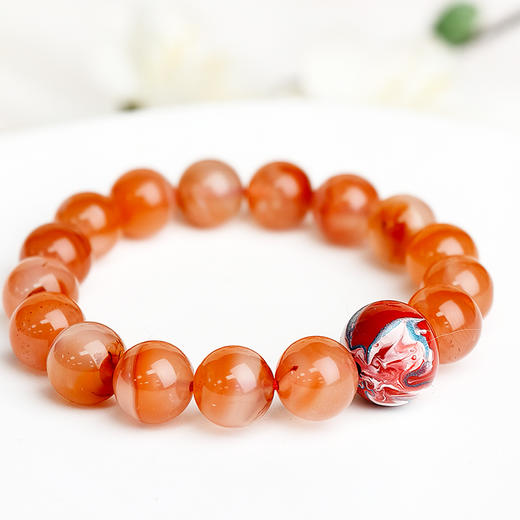 易祈吉祥天然冰飘南红手串大漆珠手链文玩属火系列饰品送礼礼物 商品图6