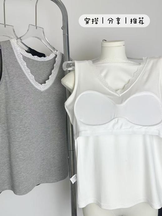 女士精梳棉舒适透气大弹力背心1001/法式蕾丝花边背心2528/大版蕾丝花边背心2533 商品图5