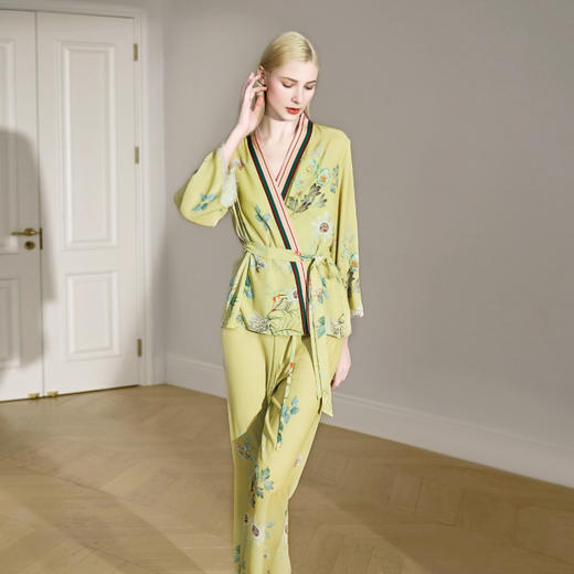 Solo seta真丝睡衣女套装丝绸家居服桑蚕丝度假仙女风2025秋新款 商品图1