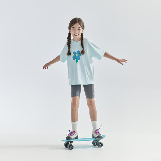 【代发】女童宽松印花短袖T恤 cicochild夏季款亲子中大童短袖上衣浅粉/浅蓝 商品图3