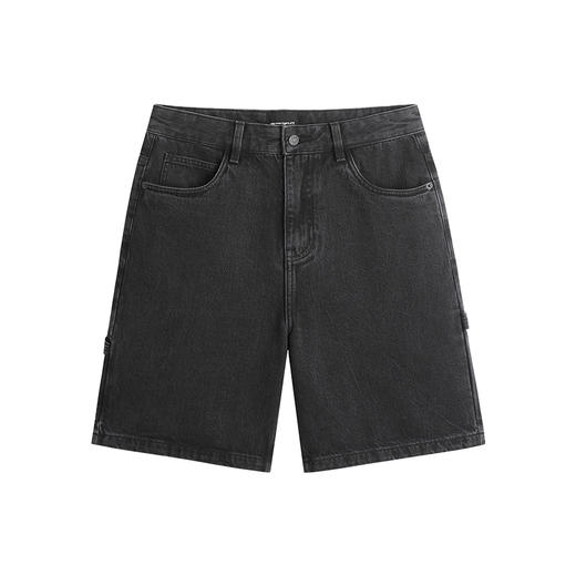 HIM漢崇  复古黑色做旧牛仔短裤男直筒休闲工装五分裤 2026夏 商品图4