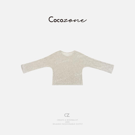 COCO ZONE 刘一一 【波嬉风】棉麻镂空宽松毛织衫CD1A0750 商品图1