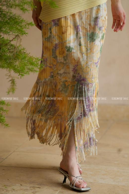 【门店同款】ENJOY夏季风褶衣花艺流苏半裙 162264914 商品图1