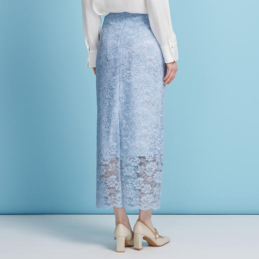 EITIE爱特爱蕾丝高腰直筒包臀收腰及踝长款半身裙2025年夏季新款B2506612 商品图4