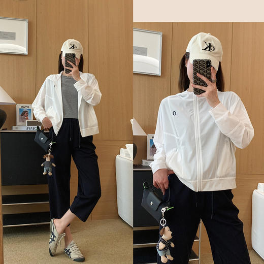 小O防晒衫！2025新款轻薄速干分割结构短款连帽外套宽松休闲上衣 商品图3