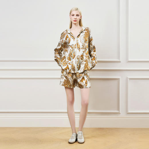 Solo seta女士真丝印花睡衣桑蚕丝上衣长裤短裤家居服2025秋新款 商品图1