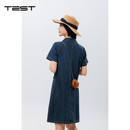 夏上新时尚气质优雅修身显瘦牛仔连衣裙4252039 商品图5