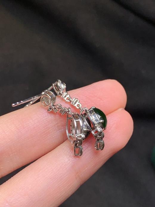 蛋面翡翠耳坠 商品图3