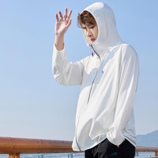 防晒衣男款UPF50+防紫外线冰丝连帽宽松防晒服中长款透气皮肤衣 商品图1