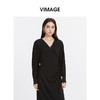 VIMAGE纬漫纪简约搭扣灯笼袖显瘦黑色百搭小外搭上衣秋季新款V2009603 商品缩略图0