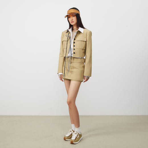 lost in echo2025春夏新款时尚高级气质立领收腰短款西装外套女 商品图4