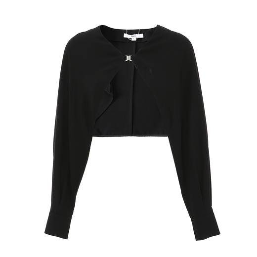 VIMAGE纬漫纪简约搭扣灯笼袖显瘦黑色百搭小外搭上衣秋季新款V2009603 商品图4