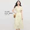 【专属特价】熙世界绣花V领连衣裙女收腰显瘦淡人穿搭法式茶歇裙2025夏季新款 商品缩略图1